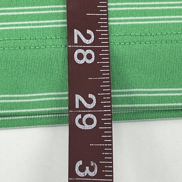 Nike Men's Shirt M Green White Stripes Tour Performance Short Sleeve Polo Golf - Picture 9 of 11